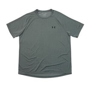 Under Armour T Shirt Mens L Large Grey Heather The Tech Short Sleeve Active